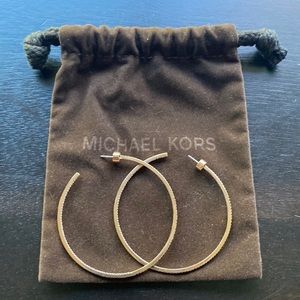 Inside Outside Pave Hoop Earrings 14k Rose Gold plated with crystal detail.